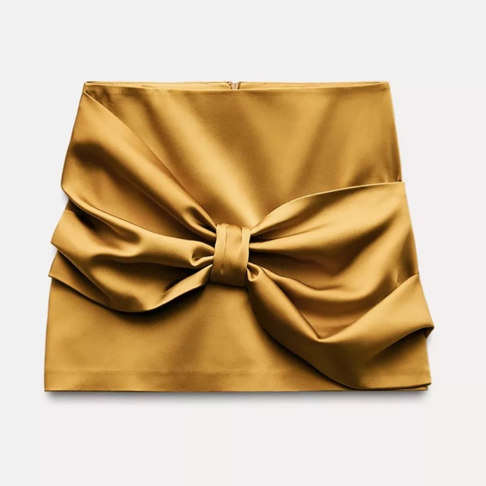 Zara satin effect bow skirt , medium